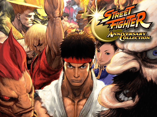 Street Fighter Anniversary Collection title screen for Xbox